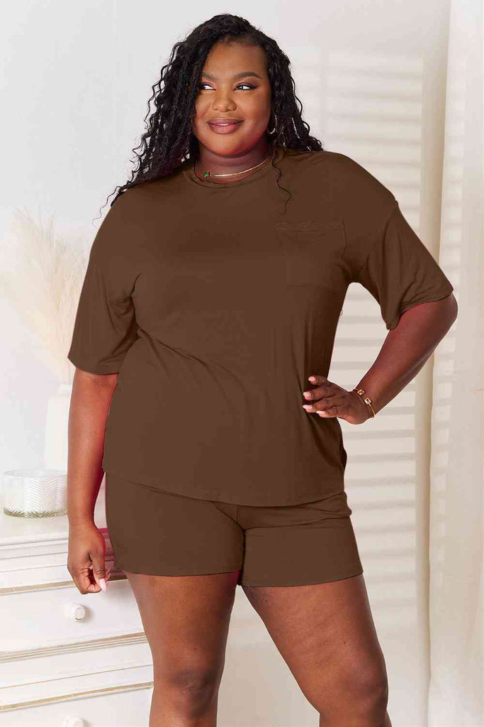 Basic Bae Full Size Soft Rayon Half Sleeve Top and Shorts Set-Timber Brooke Boutique, Online Women's Fashion Boutique in Amarillo, Texas