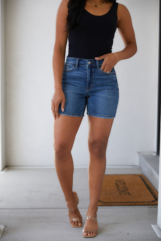 Rory High Rise Denim Shorts-Womens-Timber Brooke Boutique, Online Women's Fashion Boutique in Amarillo, Texas