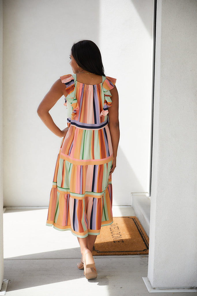 Painted Palette Midi Dress-Womens-Timber Brooke Boutique, Online Women's Fashion Boutique in Amarillo, Texas