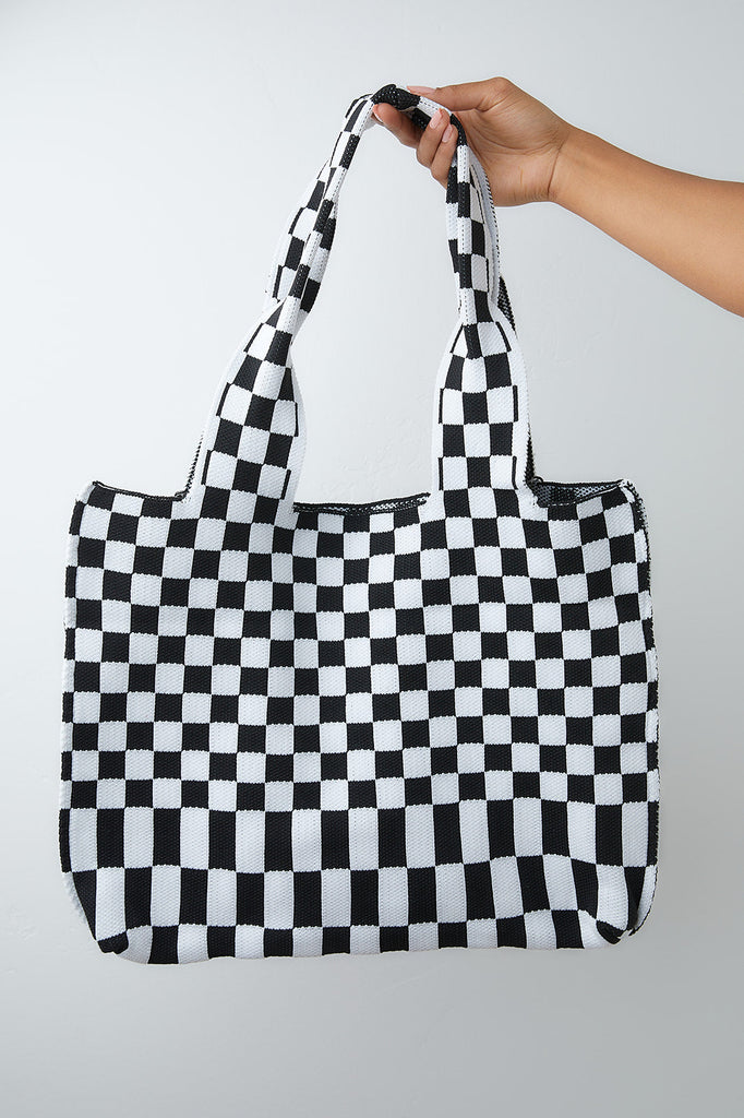 Checkerboard Lazy Wind Big Bag-Womens-Timber Brooke Boutique, Online Women's Fashion Boutique in Amarillo, Texas