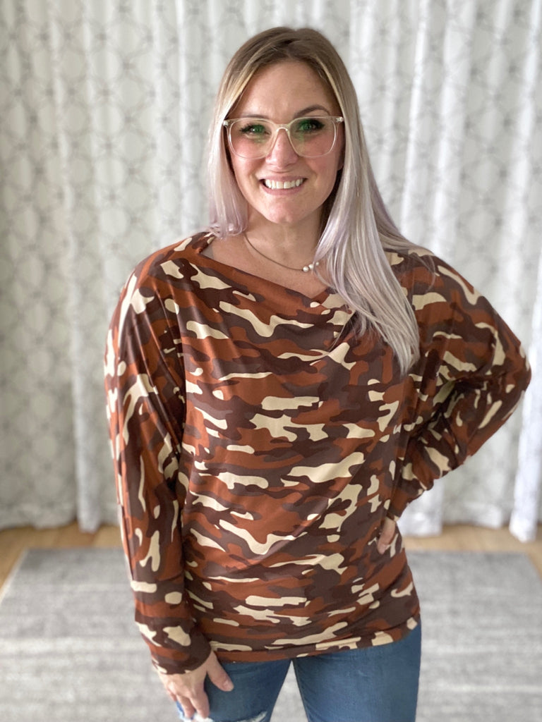 Down the Road Camo Top-White Birch-Timber Brooke Boutique, Online Women's Fashion Boutique in Amarillo, Texas