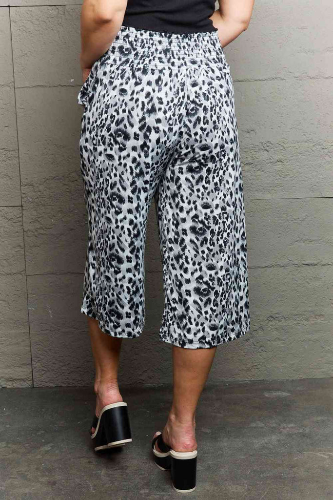 Ninexis Leopard High Waist Flowy Wide Leg Pants with Pockets-Timber Brooke Boutique, Online Women's Fashion Boutique in Amarillo, Texas