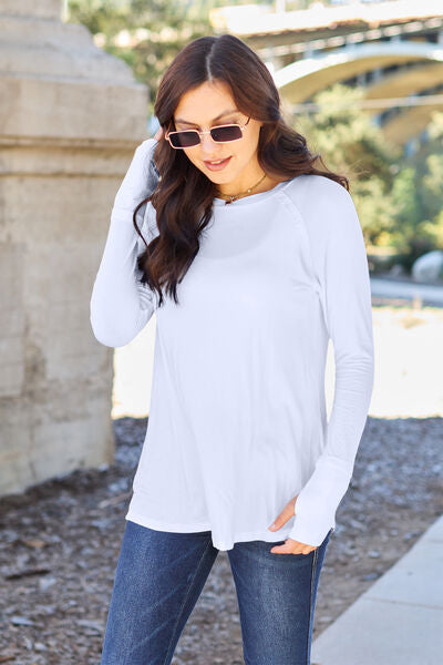 Basic Bae Full Size Round Neck Long Sleeve T-Shirt-Timber Brooke Boutique, Online Women's Fashion Boutique in Amarillo, Texas