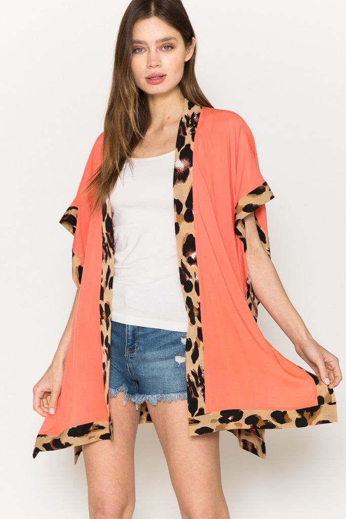 Justin Taylor Leopard Contrast Open Front Cardigan-Timber Brooke Boutique, Online Women's Fashion Boutique in Amarillo, Texas