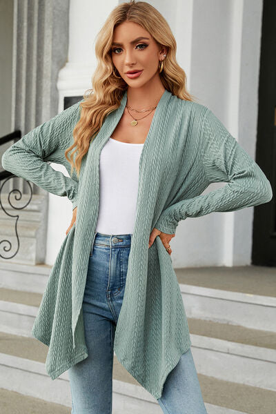 Open Front Long Sleeve Cardigan-Timber Brooke Boutique, Online Women's Fashion Boutique in Amarillo, Texas