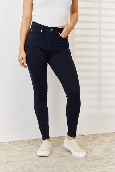 Judy Blue Full Size Garment Dyed Tummy Control Skinny Jeans-Timber Brooke Boutique, Online Women's Fashion Boutique in Amarillo, Texas