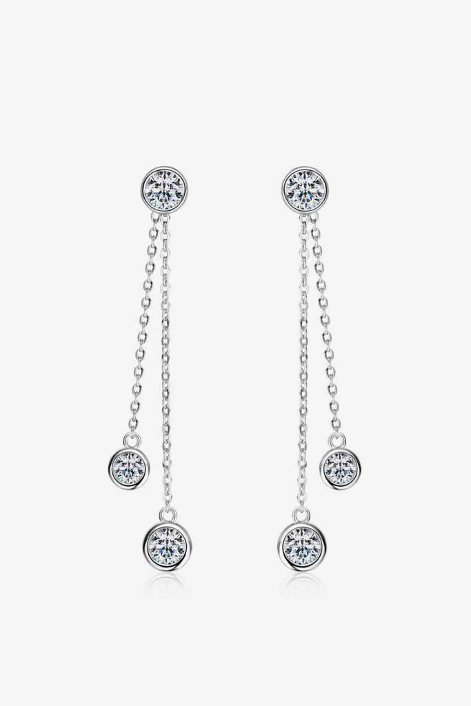 2.6 Carat Moissanite 925 Sterling Silver Earrings-Timber Brooke Boutique, Online Women's Fashion Boutique in Amarillo, Texas
