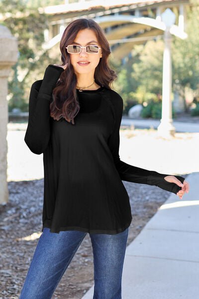Basic Bae Full Size Round Neck Long Sleeve T-Shirt-Timber Brooke Boutique, Online Women's Fashion Boutique in Amarillo, Texas