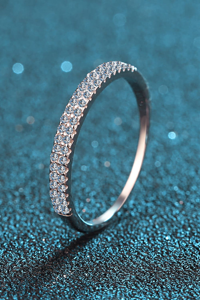 Moissanite 925 Sterling Silver Half-Eternity Ring-Timber Brooke Boutique, Online Women's Fashion Boutique in Amarillo, Texas