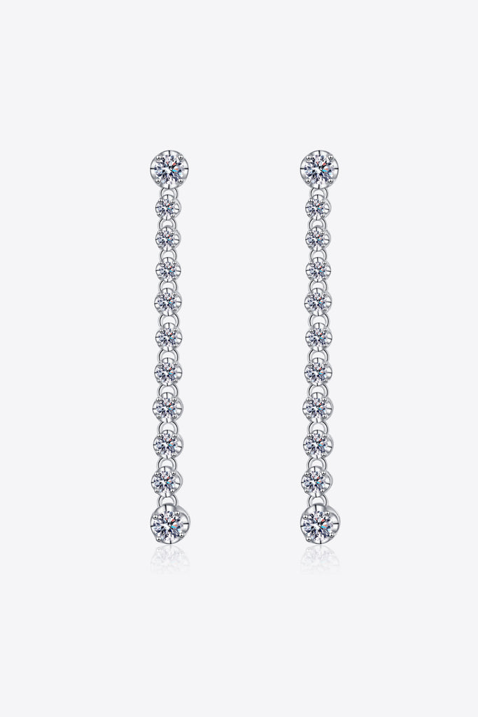 Adored 1.18 Carat Moissanite Long Earrings-Timber Brooke Boutique, Online Women's Fashion Boutique in Amarillo, Texas