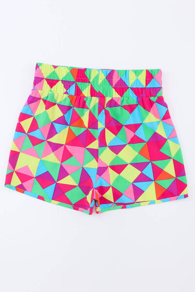 Color Block Elastic Waist Shorts-Timber Brooke Boutique, Online Women's Fashion Boutique in Amarillo, Texas