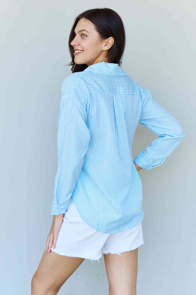 Doublju She Means Business Striped Button Down Shirt Top-Timber Brooke Boutique, Online Women's Fashion Boutique in Amarillo, Texas