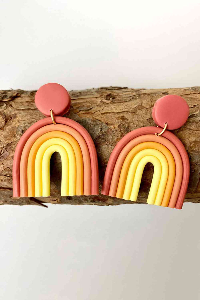 Rainbow Shape Dangle Earrings-Timber Brooke Boutique, Online Women's Fashion Boutique in Amarillo, Texas