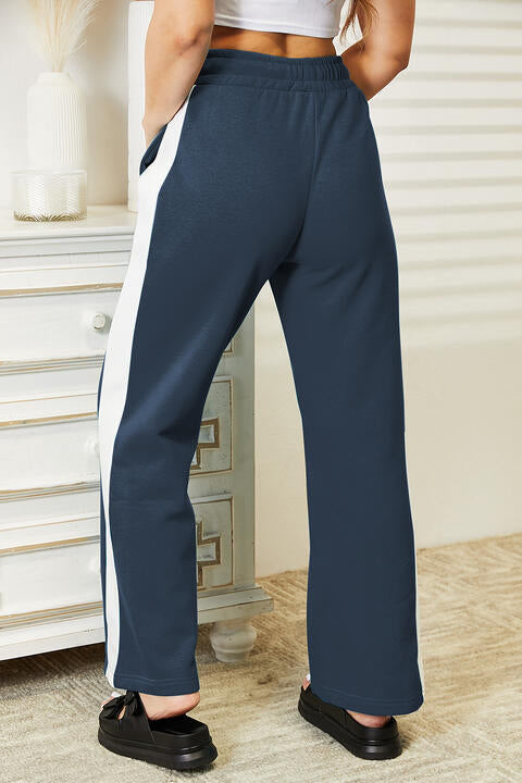 Ninexis Full Size Side Stripe Drawstring Pants-Timber Brooke Boutique, Online Women's Fashion Boutique in Amarillo, Texas