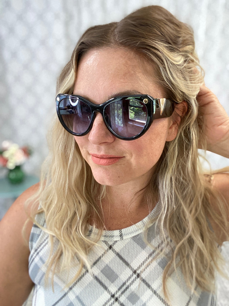 My Retro Cat Eye Sunglasses in Black-Timber Brooke Boutique, Online Women's Fashion Boutique in Amarillo, Texas