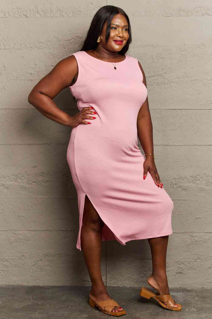 Sew In Love Full Size For The Night Fitted Sleeveless Midi Dress-Timber Brooke Boutique, Online Women's Fashion Boutique in Amarillo, Texas