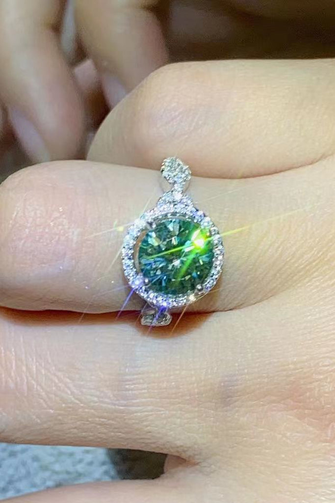 2 Carat Moissanite Emerald Green Ring-Timber Brooke Boutique, Online Women's Fashion Boutique in Amarillo, Texas