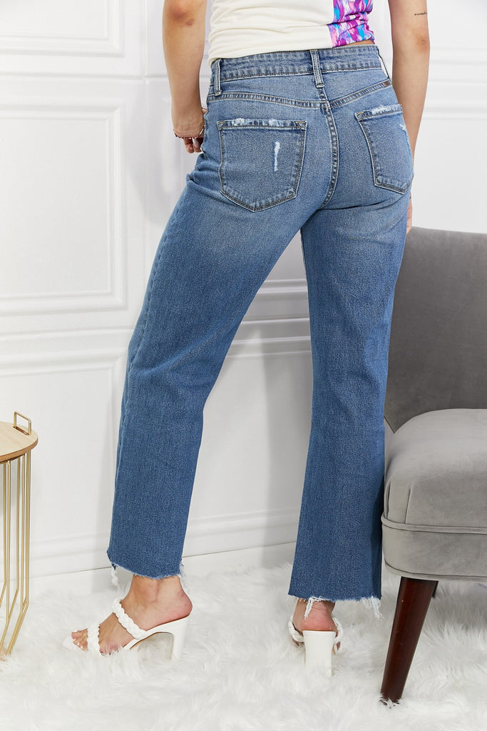 Kancan Full Size Melanie Crop Wide Leg Jeans-Timber Brooke Boutique, Online Women's Fashion Boutique in Amarillo, Texas