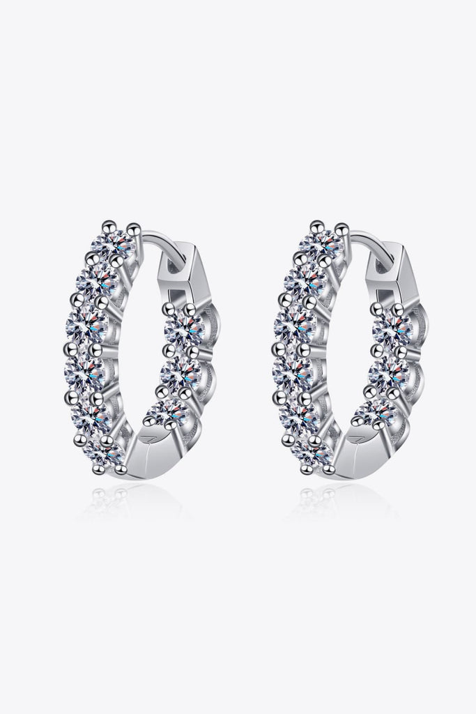 1.8 Carat Moissanite Hoop Earrings-Timber Brooke Boutique, Online Women's Fashion Boutique in Amarillo, Texas