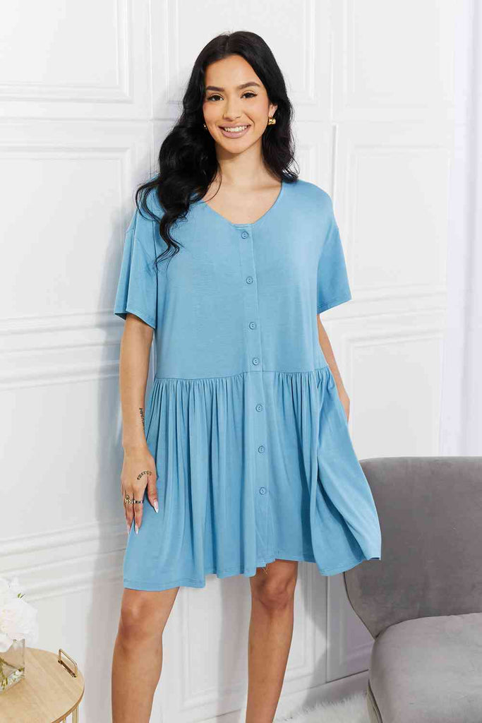 Yelete Full Size Oh Sweet Spring Button Up Flare Dress-Timber Brooke Boutique, Online Women's Fashion Boutique in Amarillo, Texas