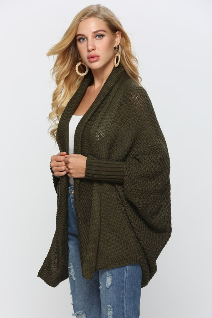 Open Front Dolman Sleeve Longline Cardigan-Timber Brooke Boutique, Online Women's Fashion Boutique in Amarillo, Texas