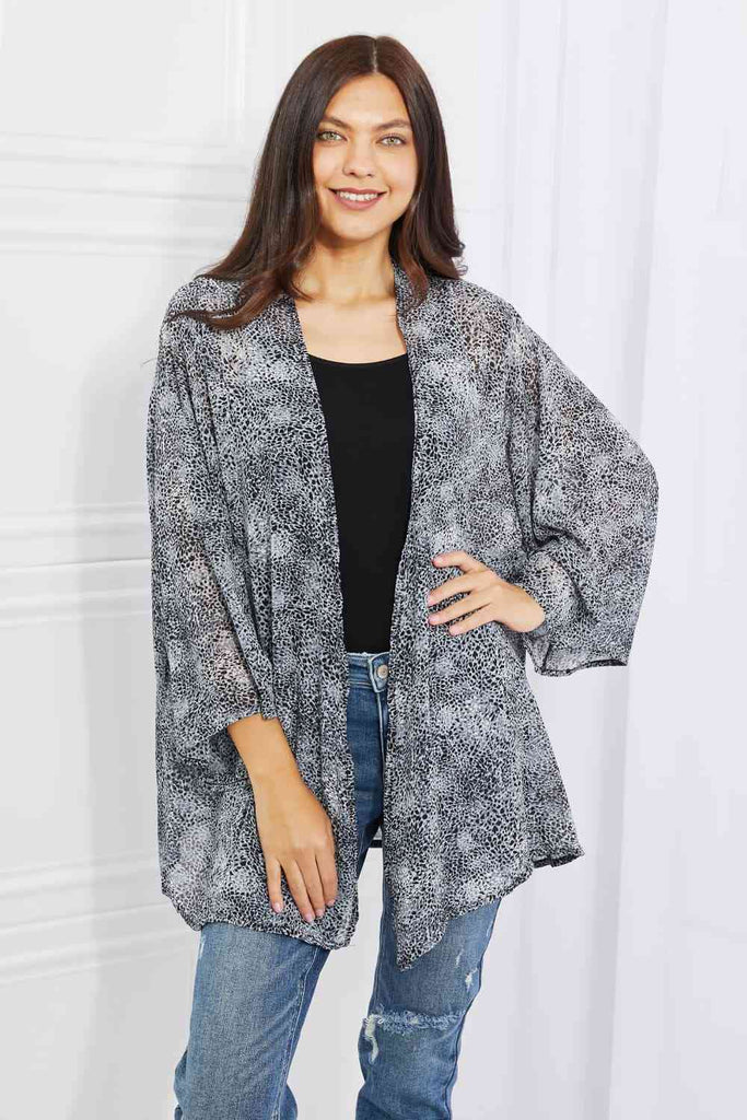 Melody Full Size Snake Print Chiffon Kimono-Timber Brooke Boutique, Online Women's Fashion Boutique in Amarillo, Texas