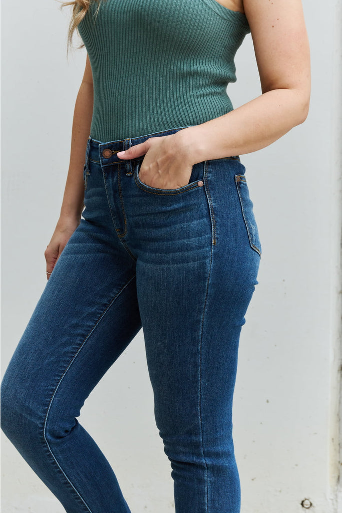 Judy Blue Aila Regular Full Size Mid Rise Cropped Relax Fit Jeans-Timber Brooke Boutique, Online Women's Fashion Boutique in Amarillo, Texas