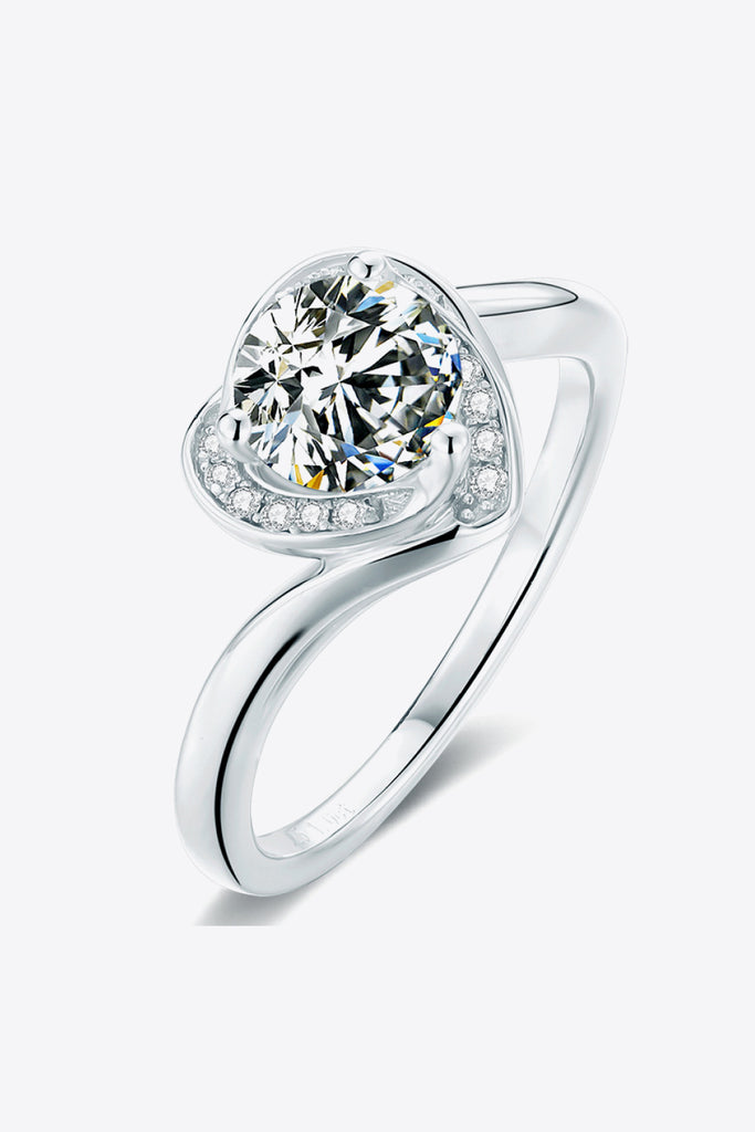 1 Carat Moissanite Heart Ring-Timber Brooke Boutique, Online Women's Fashion Boutique in Amarillo, Texas