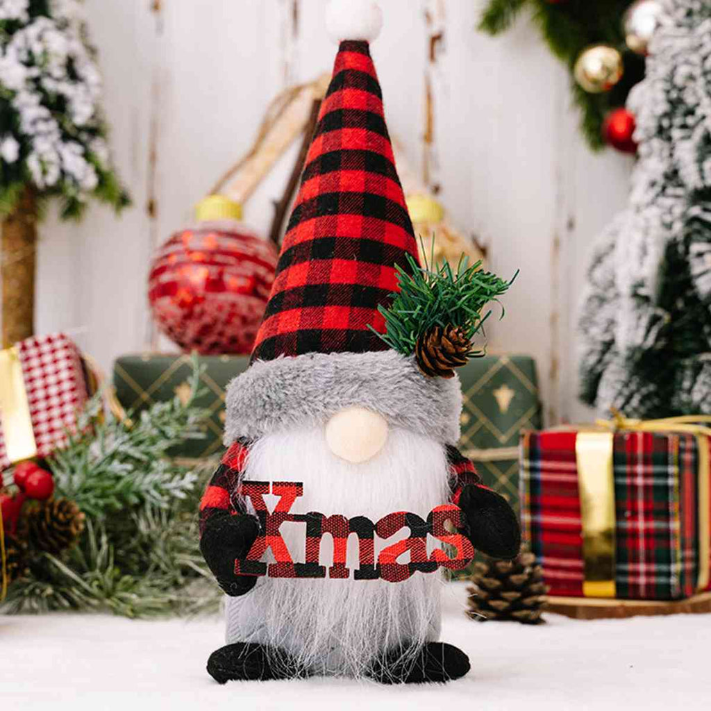 Plaid Pointed Hat Faceless Gnome-Timber Brooke Boutique, Online Women's Fashion Boutique in Amarillo, Texas