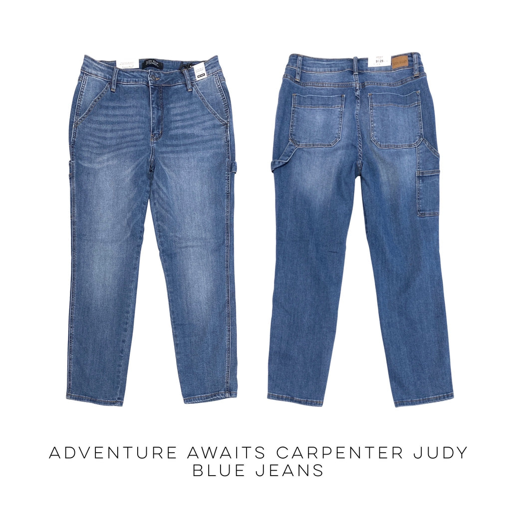 Adventure Awaits Carpenter Judy Blue Jeans-judy blue-Timber Brooke Boutique, Online Women's Fashion Boutique in Amarillo, Texas