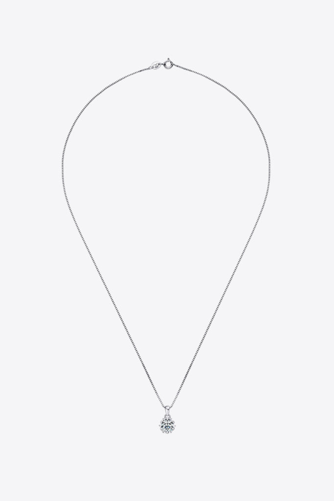 1 Carat Moissanite Pendant Platinum-Plated Necklace-Timber Brooke Boutique, Online Women's Fashion Boutique in Amarillo, Texas