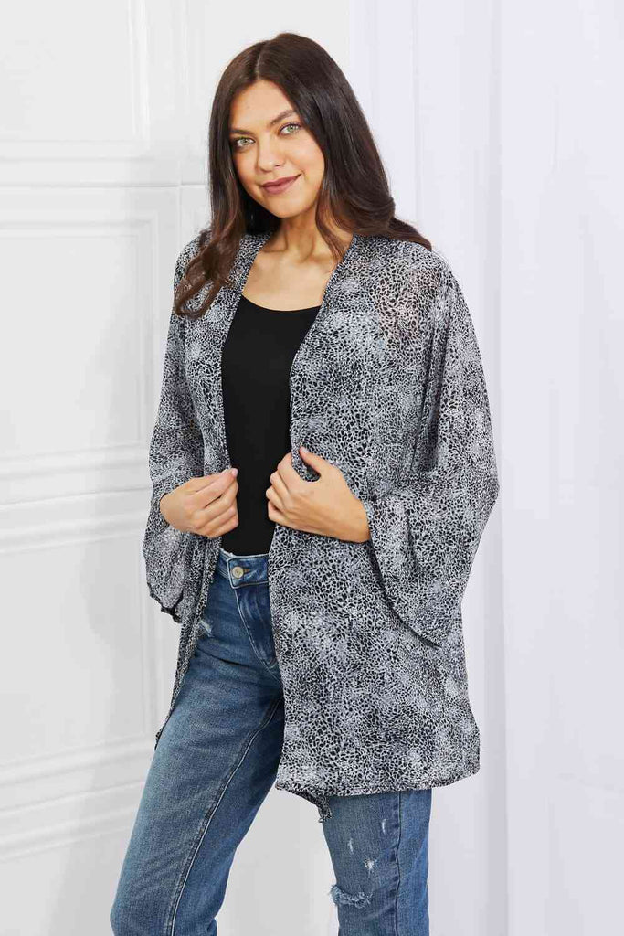 Melody Full Size Snake Print Chiffon Kimono-Timber Brooke Boutique, Online Women's Fashion Boutique in Amarillo, Texas