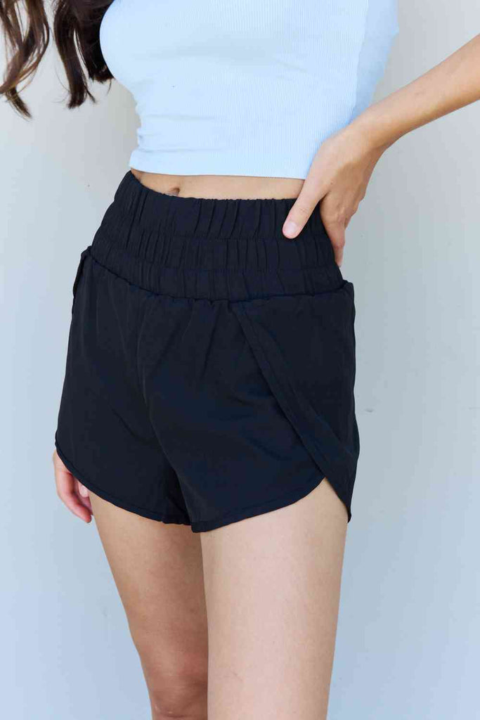 Ninexis Stay Active High Waistband Active Shorts in Black-Timber Brooke Boutique, Online Women's Fashion Boutique in Amarillo, Texas