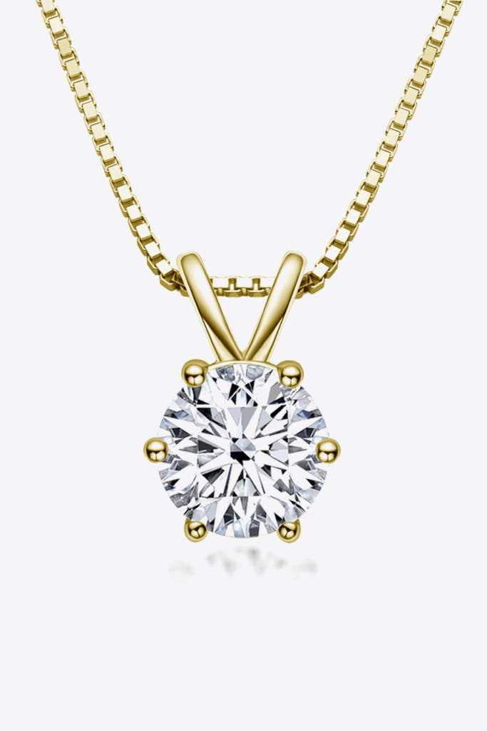 925 Sterling Silver 1 Carat Moissanite Pendant Necklace-Timber Brooke Boutique, Online Women's Fashion Boutique in Amarillo, Texas