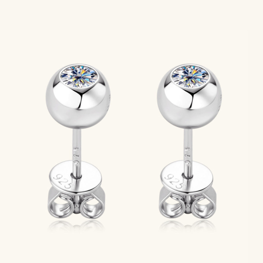 Moissanite 925 Sterling Silver Stud Earrings-Timber Brooke Boutique, Online Women's Fashion Boutique in Amarillo, Texas
