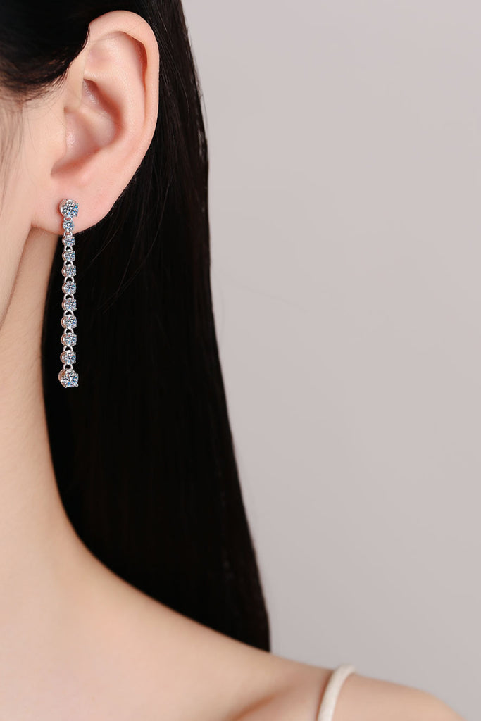 Adored 1.18 Carat Moissanite Long Earrings-Timber Brooke Boutique, Online Women's Fashion Boutique in Amarillo, Texas