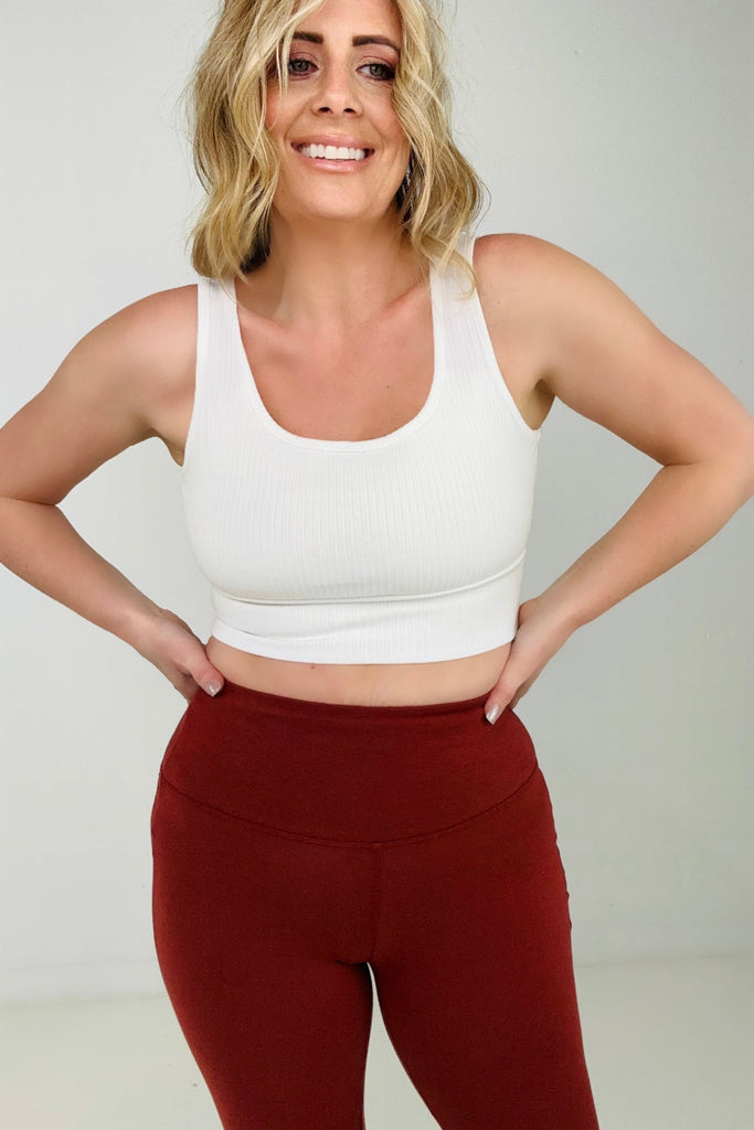 "Alex" White Birch Sleeveless Ribbed Knit Bralette-Tank Tops & Camis-Timber Brooke Boutique, Online Women's Fashion Boutique in Amarillo, Texas