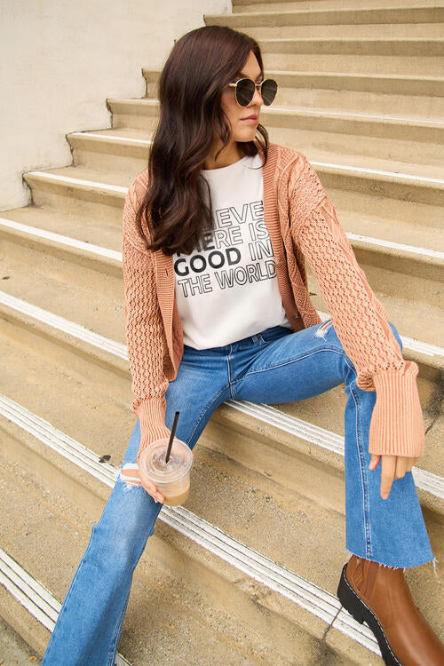 Simply Love Full Size BELIEVE THERE IS GOOD IN THE WORLD Short Sleeve T-Shirt-Timber Brooke Boutique, Online Women's Fashion Boutique in Amarillo, Texas