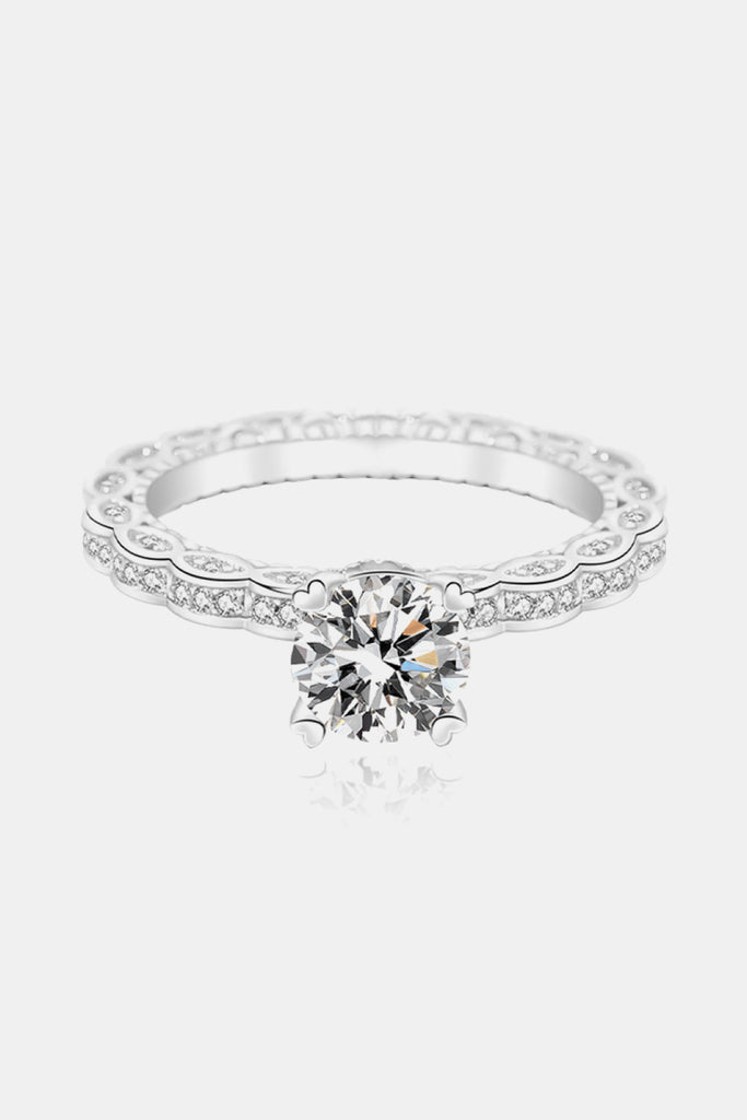 1 Carat Moissanite 925 Sterling Silver Ring-Timber Brooke Boutique, Online Women's Fashion Boutique in Amarillo, Texas