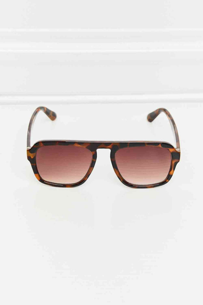 Tortoiseshell Square Polycarbonate Frame Sunglasses-Timber Brooke Boutique, Online Women's Fashion Boutique in Amarillo, Texas