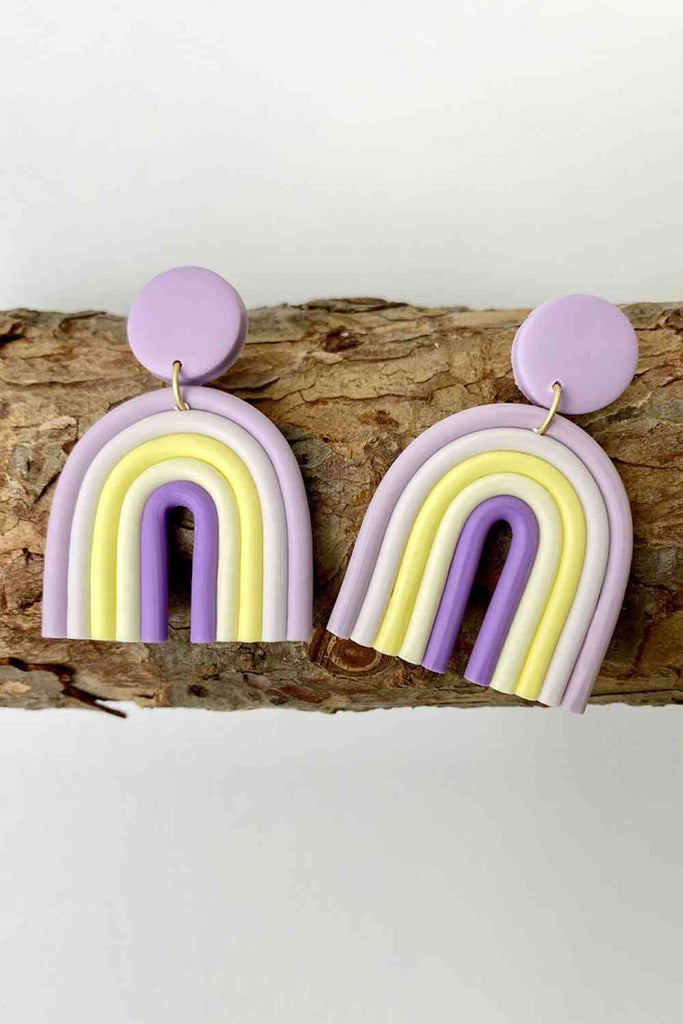 Rainbow Shape Dangle Earrings-Timber Brooke Boutique, Online Women's Fashion Boutique in Amarillo, Texas