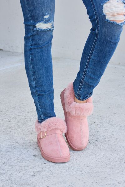 Forever Link Furry Chunky Thermal Ankle Boots-Timber Brooke Boutique, Online Women's Fashion Boutique in Amarillo, Texas