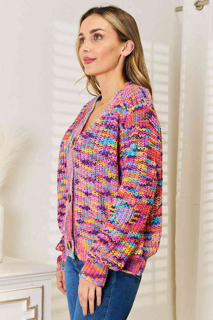 Woven Right V-Neck Long Sleeve Cardigan-Timber Brooke Boutique, Online Women's Fashion Boutique in Amarillo, Texas