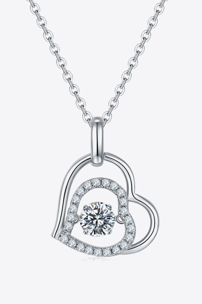 Moissanite Heart Pendant Necklace-Timber Brooke Boutique, Online Women's Fashion Boutique in Amarillo, Texas