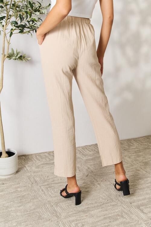 Double Take Pull-On Pants with Pockets-Timber Brooke Boutique, Online Women's Fashion Boutique in Amarillo, Texas