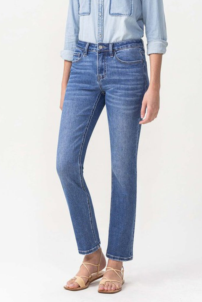Lovervet Full Size Maggie Midrise Slim Ankle Straight Jeans-Denim-Timber Brooke Boutique, Online Women's Fashion Boutique in Amarillo, Texas