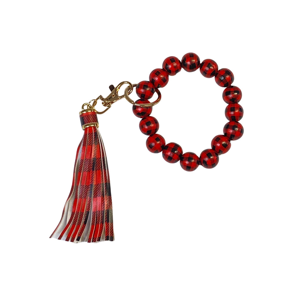 Tassel Keychain in Red Plaid-Julia Rose-Timber Brooke Boutique, Online Women's Fashion Boutique in Amarillo, Texas