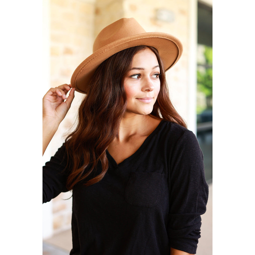 Ready to Ship | Wide Brim Fedora Hat-Timber Brooke Boutique, Online Women's Fashion Boutique in Amarillo, Texas