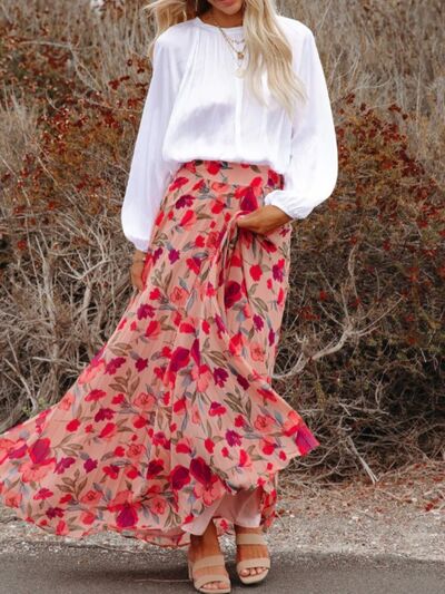 Printed High Waist Pleated Skirt-Timber Brooke Boutique, Online Women's Fashion Boutique in Amarillo, Texas