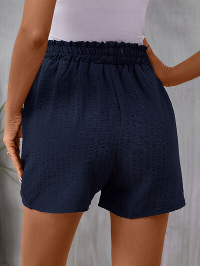 Drawstring High Waist Shorts-Timber Brooke Boutique, Online Women's Fashion Boutique in Amarillo, Texas